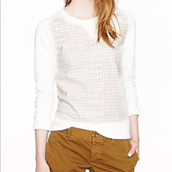 J. Crew Eyelet Sweatshirt NEW - Picture 4 of 8